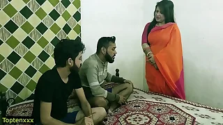 Indian hot xxx trilogy sex! Malkin aunty and two young boy hot sex! clear hindi audio